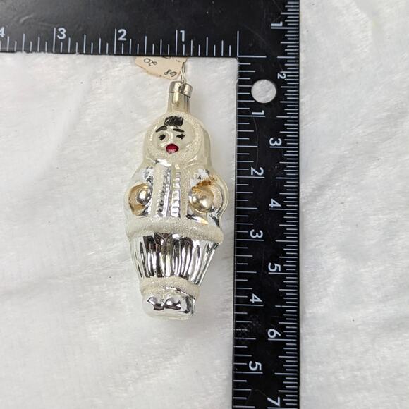 Vtg Mercury Glass Christmas Ornament Eskimo Inuit Czech Mouth Blown Original Tag - Picture 11 of 11